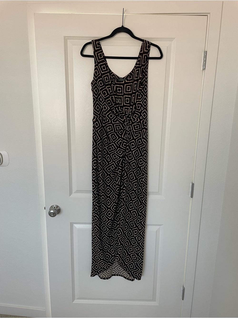 Lauren Ralph Lauren Women’s Dress Size 8 black twist front geometric